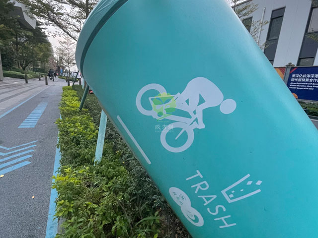 騎行道專(zhuān)線垃圾桶在深圳陸續(xù)投放